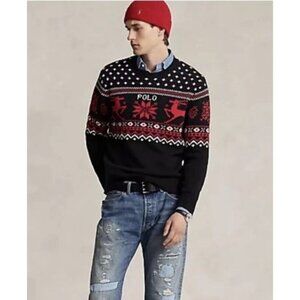 POLO RALPH LAUREN sweater XXL Reindeer Cotton Cashmere $297 msrp NWT Ski Holiday